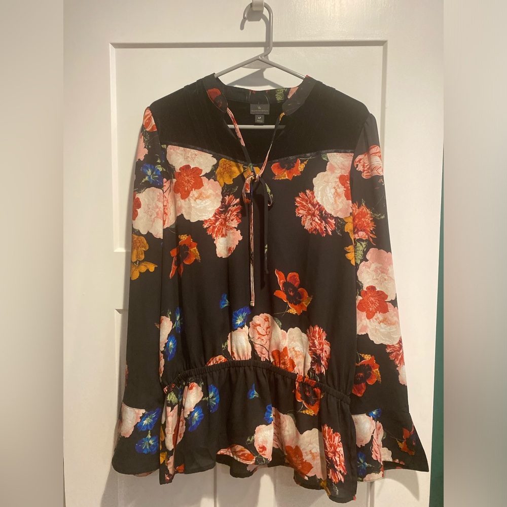 Worthington Floral Elastic Blouse